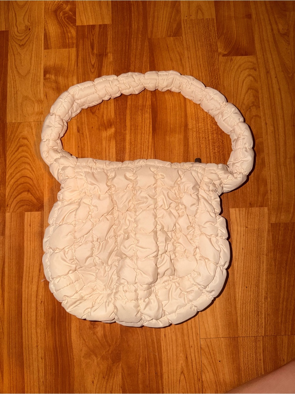 SHEIN Cream Quilted Padded-Handle Shoulder Bag